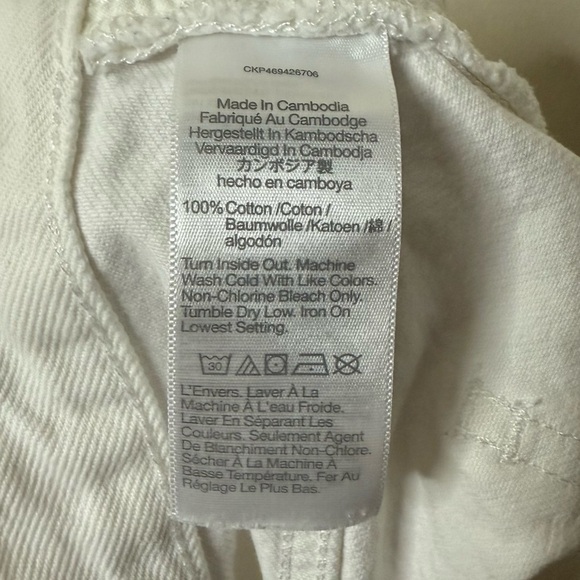 MADEWELL Relaxed Denim Distressed White 100% Cotton Summer Rigid Denim Shorts - Picture 11 of 12